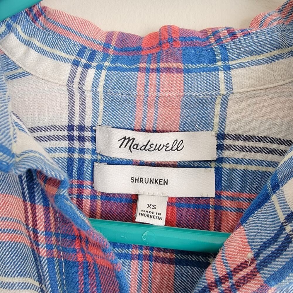 Madewell Shrunken Ex-Boyfriend Plaid Button Down Shirt - Picture 4 of 4